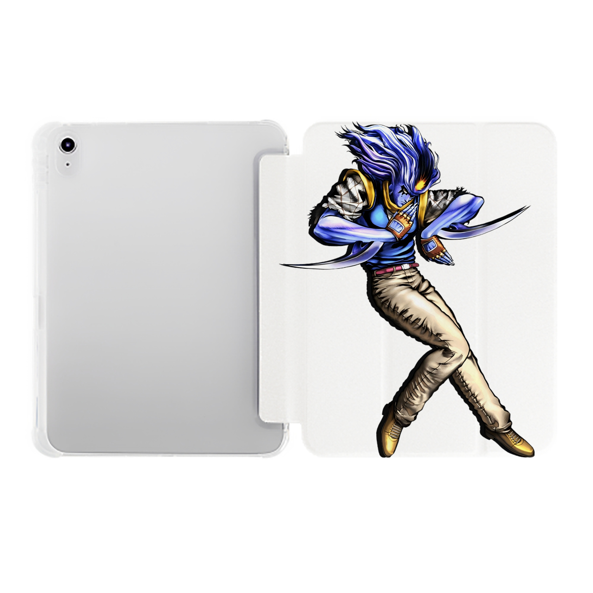（画像用） ジョジョの奇妙な冒険 JoJo's Bizarre Adventure IPad ケース ペン収納付き 三つ折りスタンド PUレザー×シリコン 対応機種9.5/10.5/10.9インチ